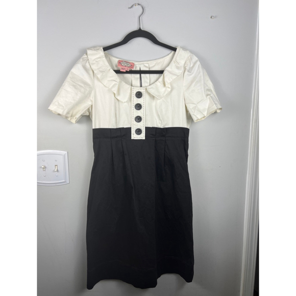 Phoebe Couture Dresses & Skirts - Phoebe Couture Size 8 Black Cream Dress Peter Pan Collar Mod Minimalist Capsule